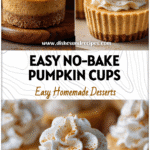 Creamy No Bake Pumpkin Cheesecake Cups topped with whipped cream and pumpkin spice.